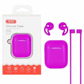 کاور ایرپاد سیلیکونی XO مدل Apple Airpods 1 / 2 - بنفش (پک دار)