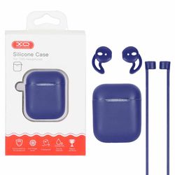 کاور ایرپاد سیلیکونی XO مدل Apple Airpods 1 / 2 - سرمه ای (پک دار)
