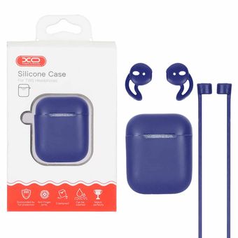 کاور ایرپاد سیلیکونی XO مدل Apple Airpods 1 / 2 - سرمه ای (پک دار)