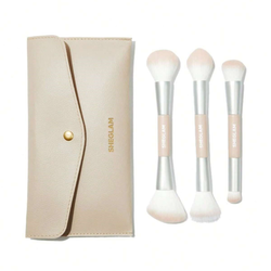 ست براش 3 عددی صورت همراه با کیف شیگلم  SHEGLAM Glam 101 Face Essentials Brush Set With Bag