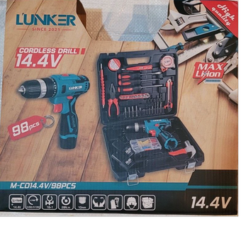 دریل شارژی 14.4 و ست ابزار آلات 98 پارچه لانکر