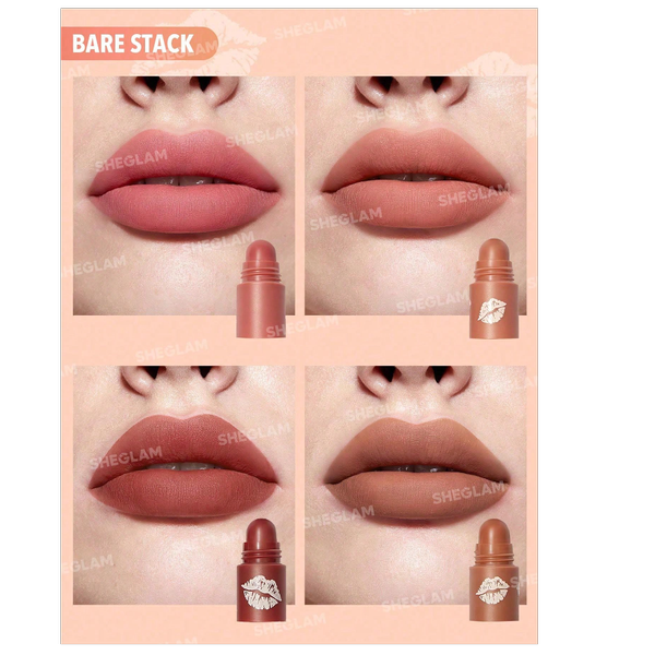 رژلب 4رنگ طبقه ای شیگلم Bare Stack