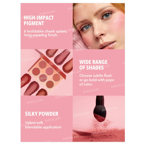 پالت رژگونه شیگلم 6 رنگ Sheglam Blush Palette