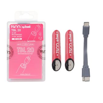 باتری قلم شارژی TSCO Type-C AA مدل TBL 20 - بسته 2 عددی (گارانتی 12 ماهه تسکو)