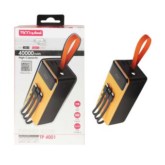 پاوربانک فست شارژ TSCO 40000mAh مدل TP 4001 22.5W - زرد مشکی