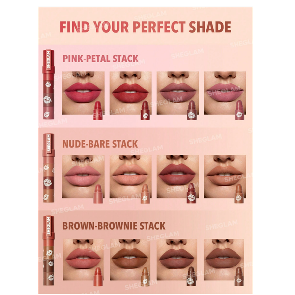 رژ لب جامد 4 طبقه شیگلم | SHEGLAM Multi-Layer Lipstick Stack