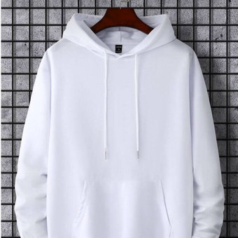 هودی ساده بیسیک سفید سه نخ [بهترین کیفیت]