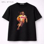 تیشرت باکسی 100٪ پنبه با طرح بسکتبال | رنگ ثابت | کد 1475