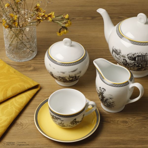 سرویس چینی 102 پارچه غذا خوری چینی زرین ایران سری ایتالیا اف مدل ویلیج درجه یک