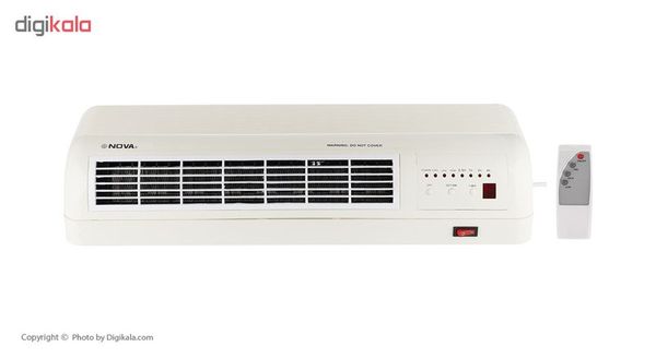 فن هیتر برقی نوا مدل NH-1256WH | بخاری دیواری و رومیزی 2000 وات با ریموت کنترل