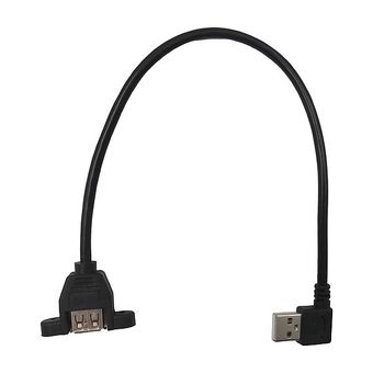 کابل افزایش USB پنلی سری نر 90 درجه (L - چپقی) طول 50 سانتی متر (پیچ شو)