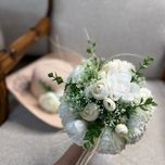 دسته گل عروس مصنوعی ترکیبی رز و پیونی فرمالیته و عروسی