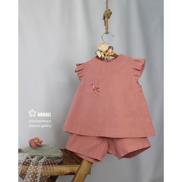ست تاپ و شورتک ماریا رنگ صورتی