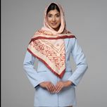 روسری نقش جهان قرمز رنگ