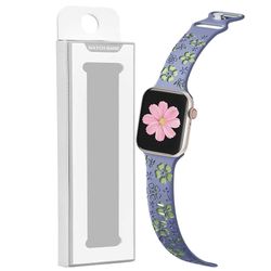 بند اپل مدل SILICON 42/44/46/49mm  طرح گل