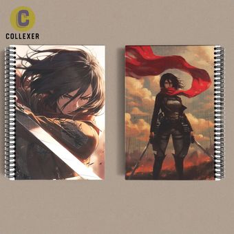 دفتر انیمه اتک آن تایتان طرح میکاسا آکرمن (Mikasa Ackerman) Attack On Titan کد 03 (دو رو چاپ )
