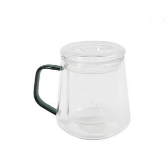 لیوان دمنوش پیرکس فیلتردار دربدار دسته سبز