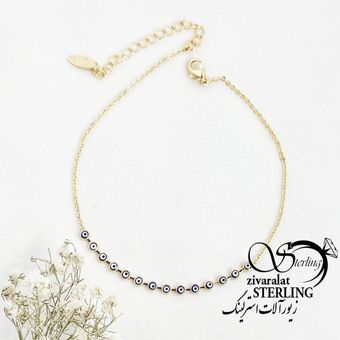 پابند ysx طرح طلا با چشم نظر ظریف کد 17071