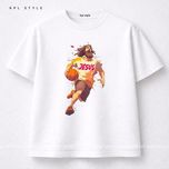 تیشرت باکسی 100٪ پنبه با طرح بسکتبال | رنگ ثابت | کد 1475