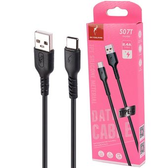 کابل شارژ تایپ سی فست شارژ 2.4 آمپر اسکای دلفین S07T طول 1 متر