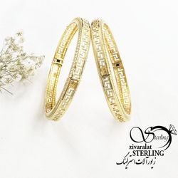 دستبند لولایی طرح خلیجی مشابه طلا کد 17128