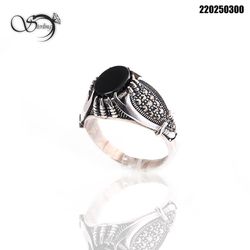 انگشتر نقره مردانه با سنگ اونیکس کد:1713