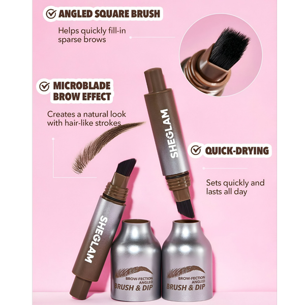 هاشور ابرو شیگلم مدل Brow Fection | SHEGLAM Brow Fection Angled Brush & Dip