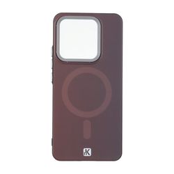 قاب NK مات لنز کربن طرح مگ سیف Xiaomi Redmi Note 14 4G - زرشکی