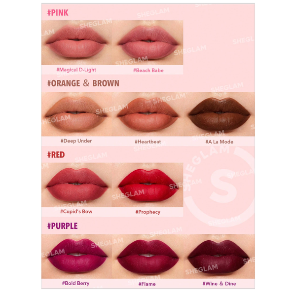 رژ لب مات مخملی استارلایت شیگلم رنگ Cupid`s Bow
