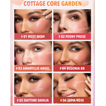 پالت 6 رنگ رژگونه کرمی رنگ Cottage Core Garden