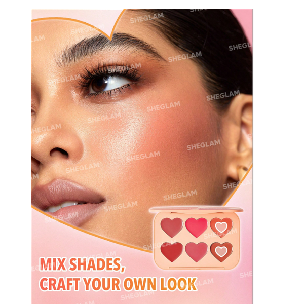 پالت رژگونه کرمی قلبی شیگلم FLUSH CRUSH CREAM BLUSH SHEGLAM