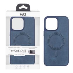 قاب اورجینال HDD چرمی MagSafe مدل Apple iPhone 15 Pro Max - سرمه ای (پک دار)
