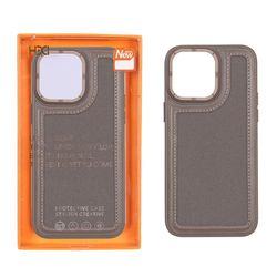 قاب اورجینال HDD برزنتی دور چرم دوخت دار Apple iPhone 14 Pro Max - سبز (پک دار)