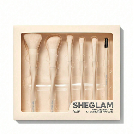 ست براش صورت و چشم مدل پرو کور شیگلم رنگ بژ Sheglam Pro Core Brush Kit