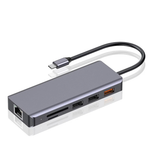 هاب 9 پورت پرودو Porodo 9in1 4K HDMI Ethernet USB-C Hub PD توان 100 وات