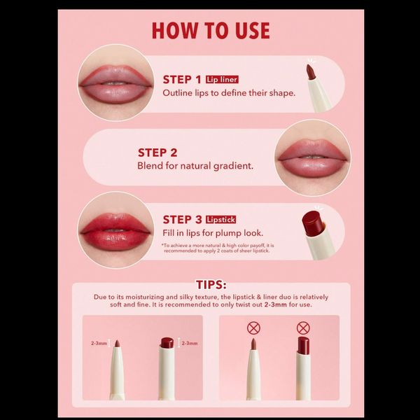 خط لب و رژ لب دو سر شیگلم SHEGLAM Glam 101 Sheer Tinted Lipstick & Liner Duo