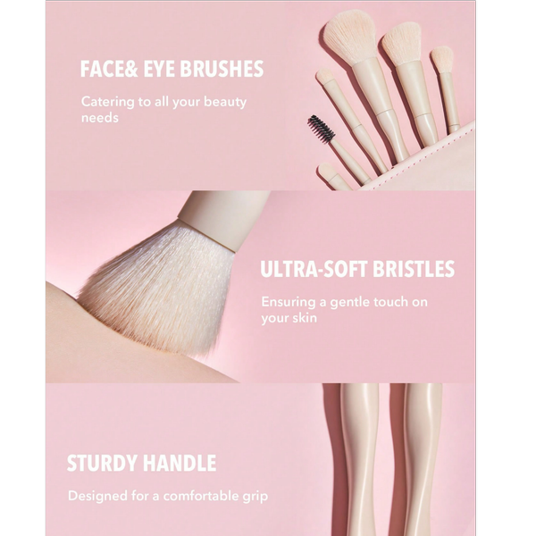 ست براش صورت و چشم مدل پرو کور شیگلم رنگ بژ Sheglam Pro Core Brush Kit