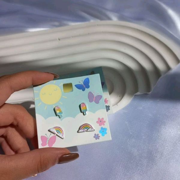 گوشواره بستنی و رنگین کمان