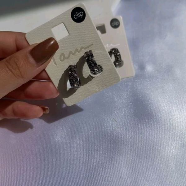 گوشواره کلیپسی فول نگین مشکی