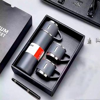 فلاسک مدل VACUUM FLASK SET گنجایش  0.5 لیتر به همراه لیوان مجموعه 3 عددی