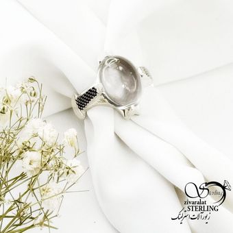 انگشتر نقره چهارچنگ رکاب دستساز سنگ درنجف کد 17267