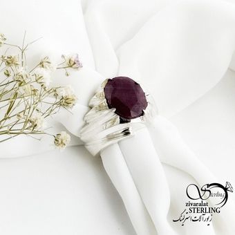 انگشتر نقره رکاب دست ساز سنگ یاقوت سرخ کد 17271
