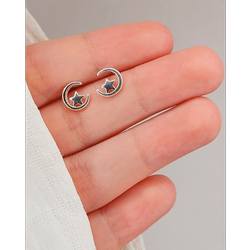 گوشواره میخی ماه و ستاره B0032