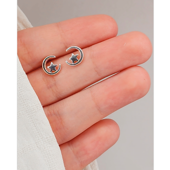 گوشواره میخی ماه و ستاره B0032