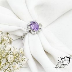 انگشتر نقره ایتالیایی با سنگ آماتیست کد 17287