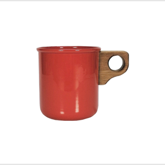ماگ 350میل آلومینیوم رنگی دسته چوب