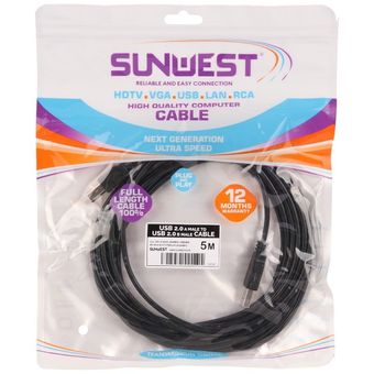 کابل پرینتر سان وست طول 5 متر Sunwest