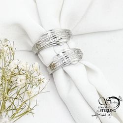 حلقه ست نقره نگین دو رج عیار925 کد 17331