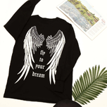 تیشرت زنانه لانگ شیک طرح بال فرشته