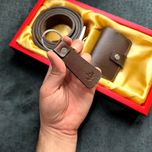 ست اکسسوری چرم مردانه (جاکارتی کمربند جاسوئیچی) کد Set-101